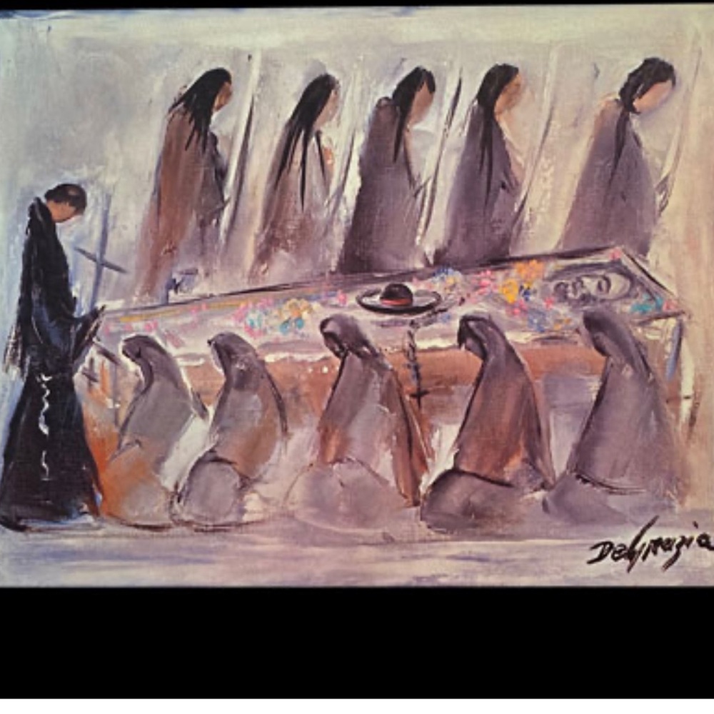 Ted DeGrazia Native American print - ‘Padre Kino dies 1711’